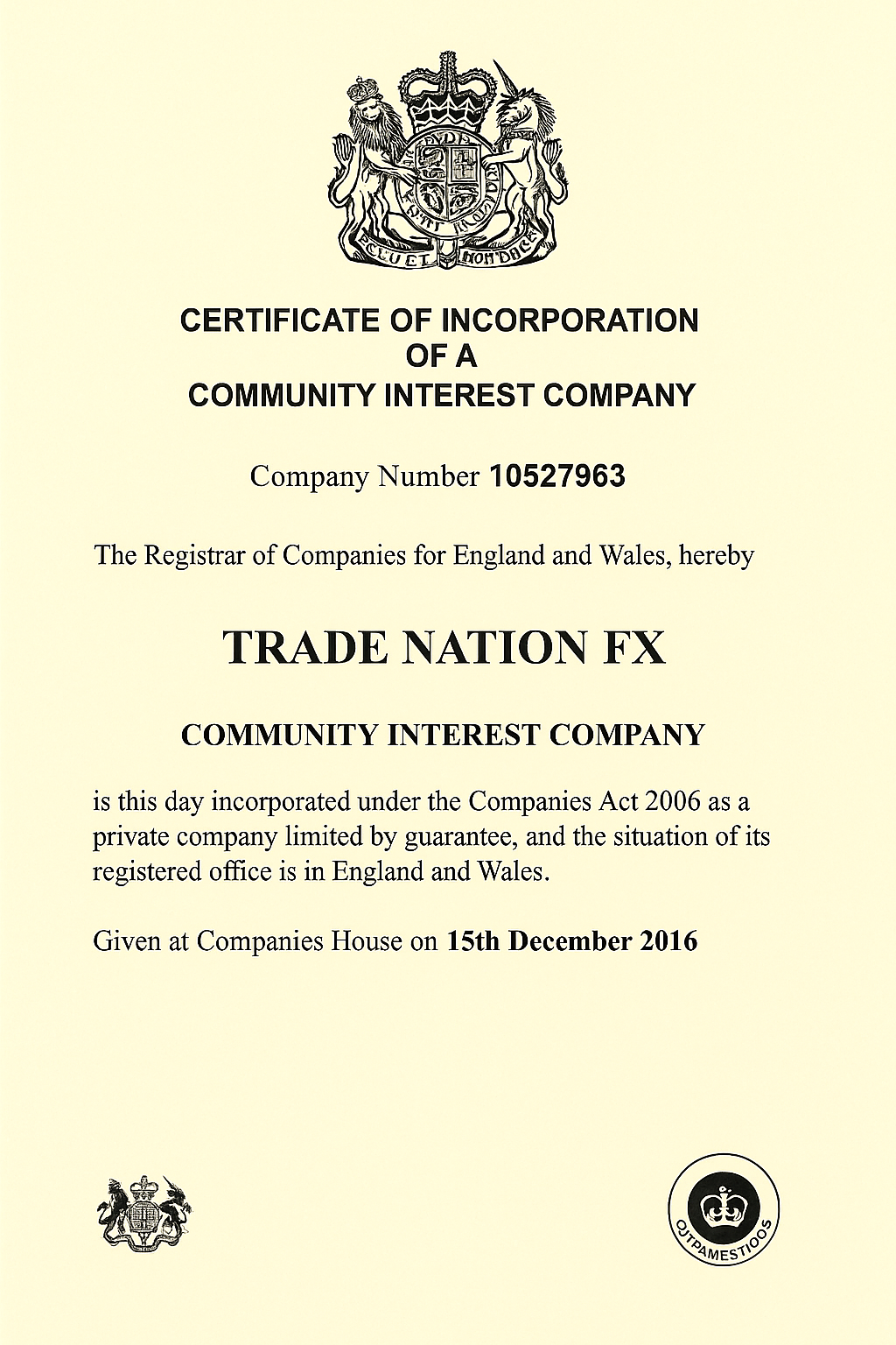 Certificates and Awards
